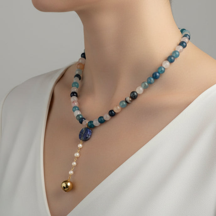 Collar en ágata y lapis lazuli