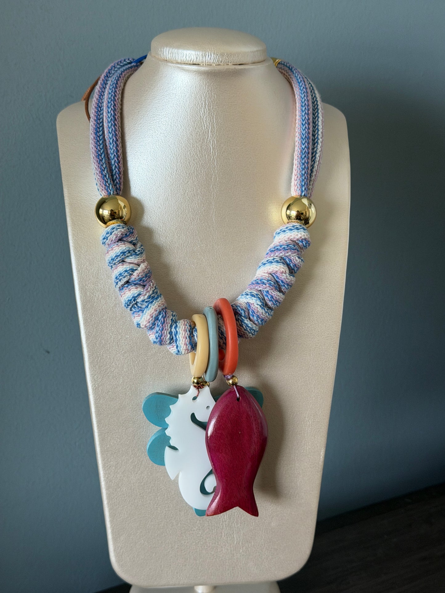 Collar Bahia encantada- #22☀️5 collares en 1☀️charms removible🐟puedes mojarlo