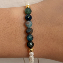 Pulsera de la creatividad y el enfoque (en apatite y Perla de agua dulce)
