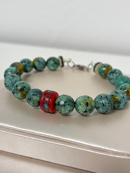 Pulsera en agata y tibetana