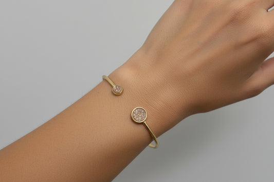 Rose gold druxy bangle