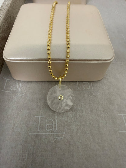 Luz del Corazon a Quartz Collection (cadena y charm de cuarzo redondo)