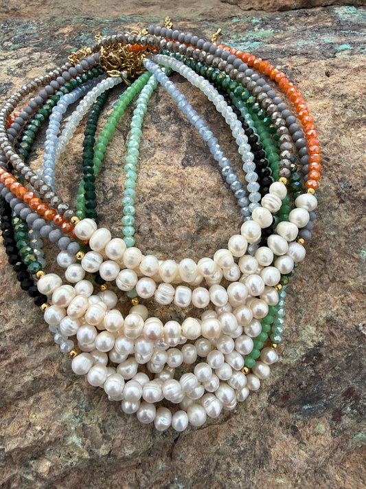 Fresh water pearl necklaces