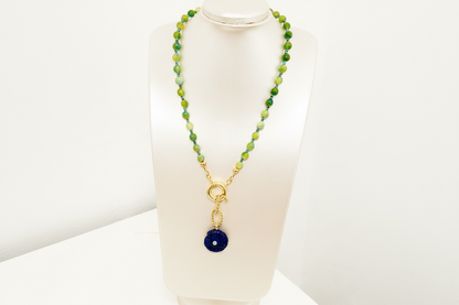 Collar en Agata y focal en lapis