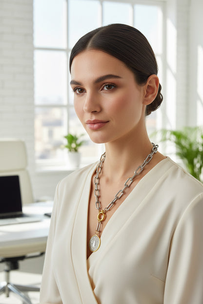 San Benito silver/gold necklace
