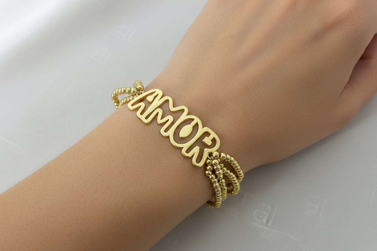 Amor/Fe/Dios gold bracelet