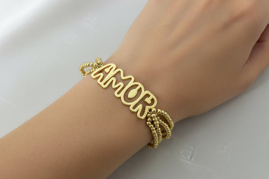 Amor/Fe/Dios gold bracelet