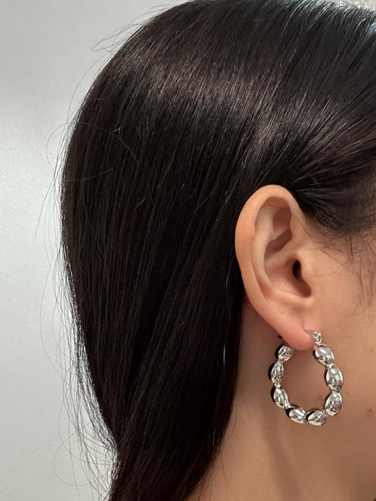 Rhodium Chain hoop