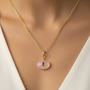 Collar esencia mineral (cuarzo rosa)