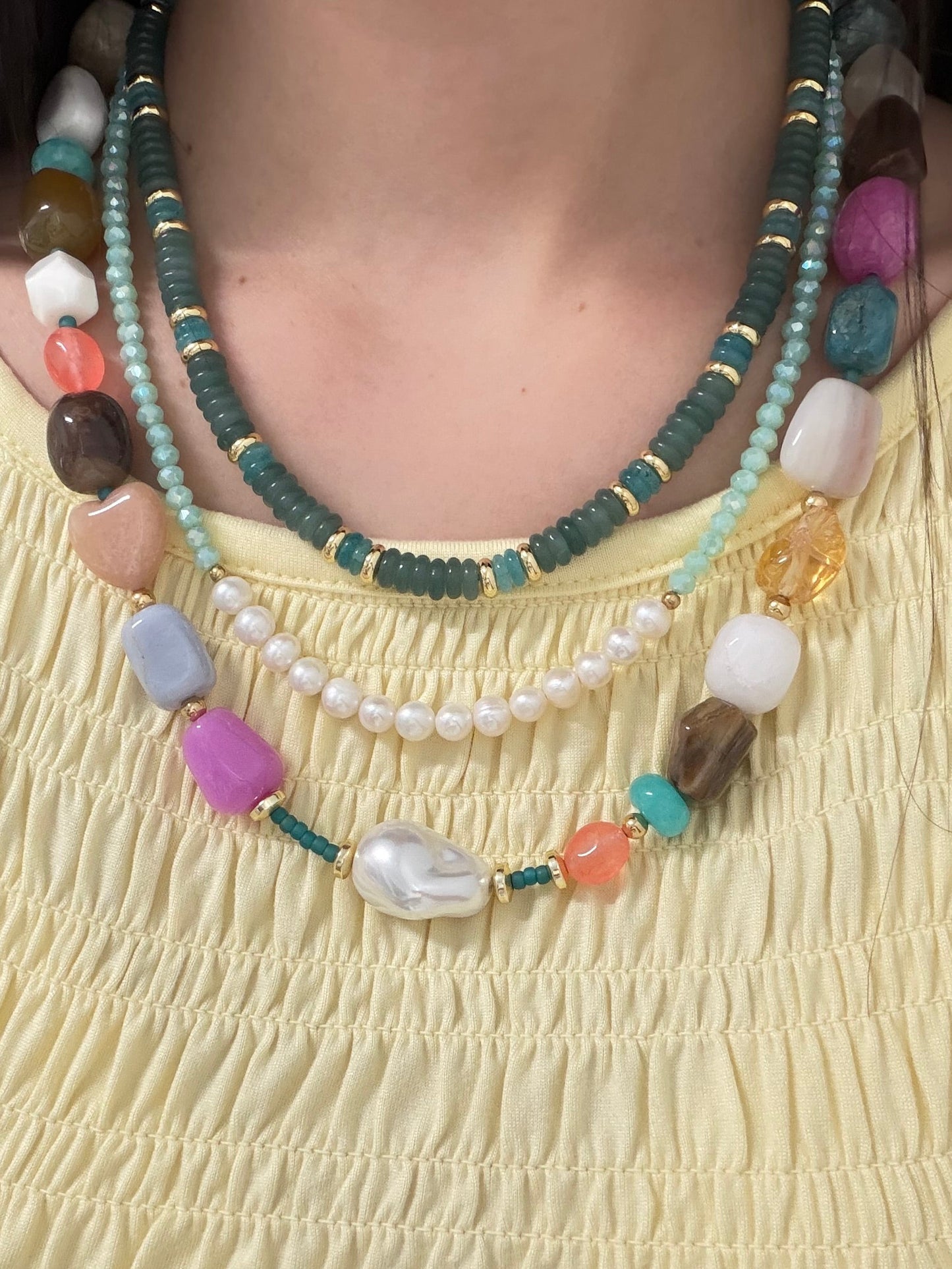 Exclusive Necklaces Quartz, Cristals,gemstones (model 3 trio)