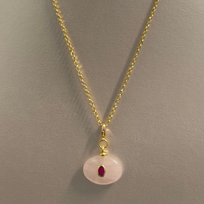 Collar esencia mineral (cuarzo rosa)