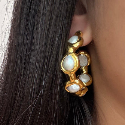 Perla de agua dulce 18k plated