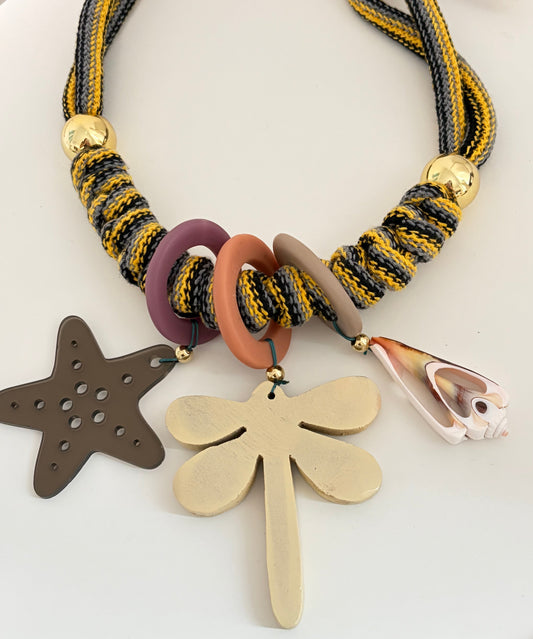 Collar Bahia encantada- #23☀️5 collares en 1☀️charms removible🐟puedes mojarlo