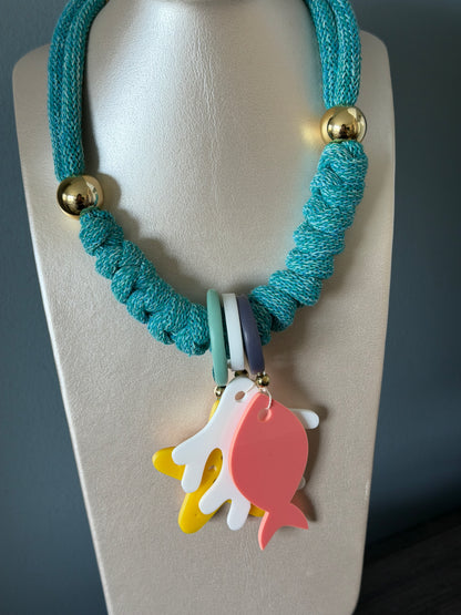 Collar Bahia encantada- #26 ☀️5 collares en 1☀️charms removible🐟puedes mojarlo