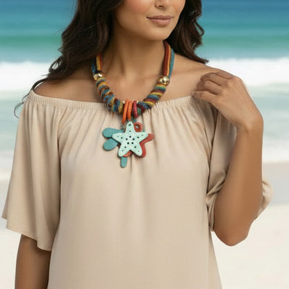 Collar Bahia encantada- #25☀️5 collares en 1☀️charms removible🐟puedes mojarlo