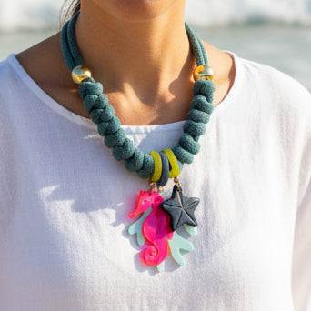 Collar Bahia encantada- # 5 ☀️5 collares en 1☀️charms removibles🐟puedes mojarlo