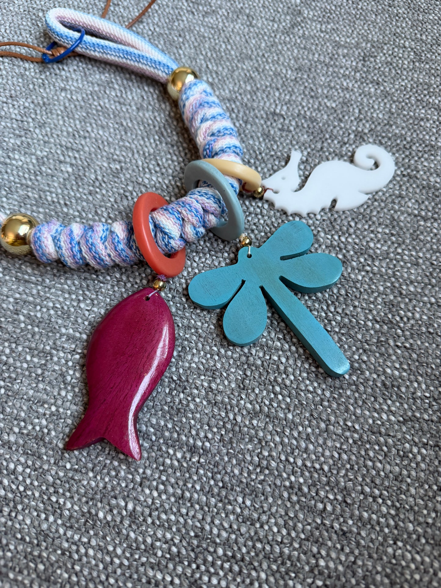Collar Bahia encantada- #22☀️5 collares en 1☀️charms removible🐟puedes mojarlo