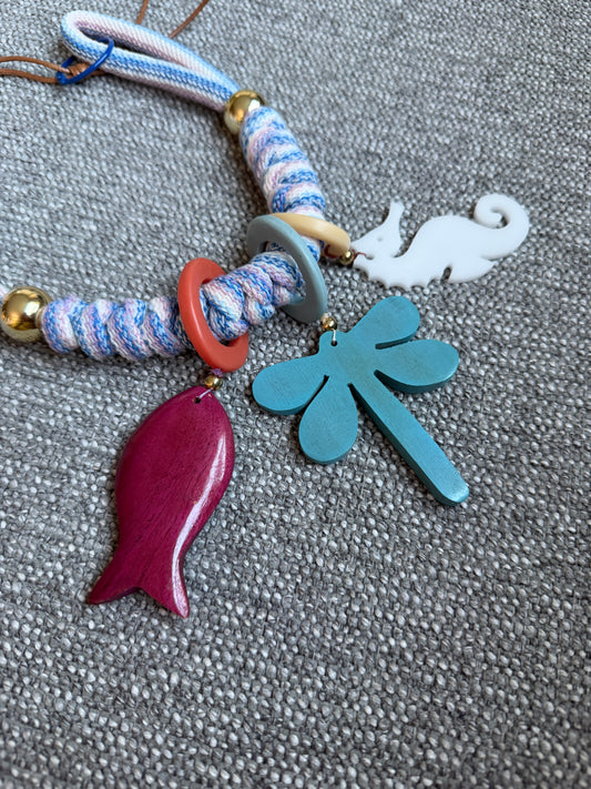 Collar Bahia encantada- #22☀️5 collares en 1☀️charms removible🐟puedes mojarlo