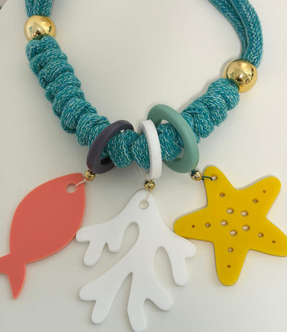 Collar Bahia encantada- #26 ☀️5 collares en 1☀️charms removible🐟puedes mojarlo