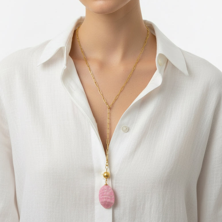Collar largo con charms intercambiables
