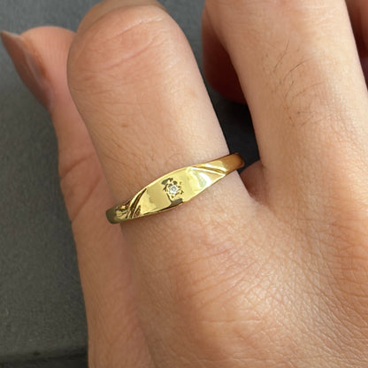 Sortija con estrella ajustable 18k plated