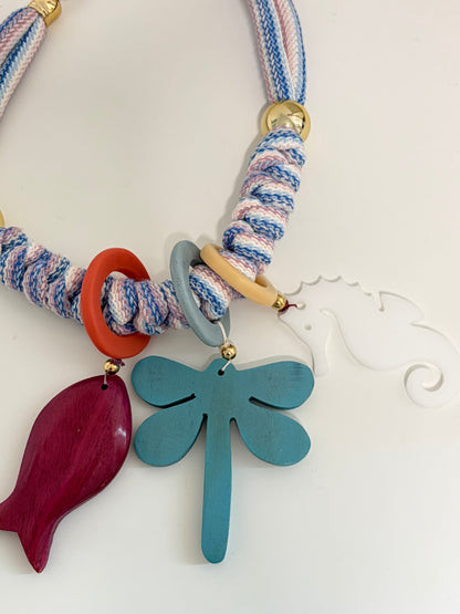 Collar Bahia encantada- #22☀️5 collares en 1☀️charms removible🐟puedes mojarlo