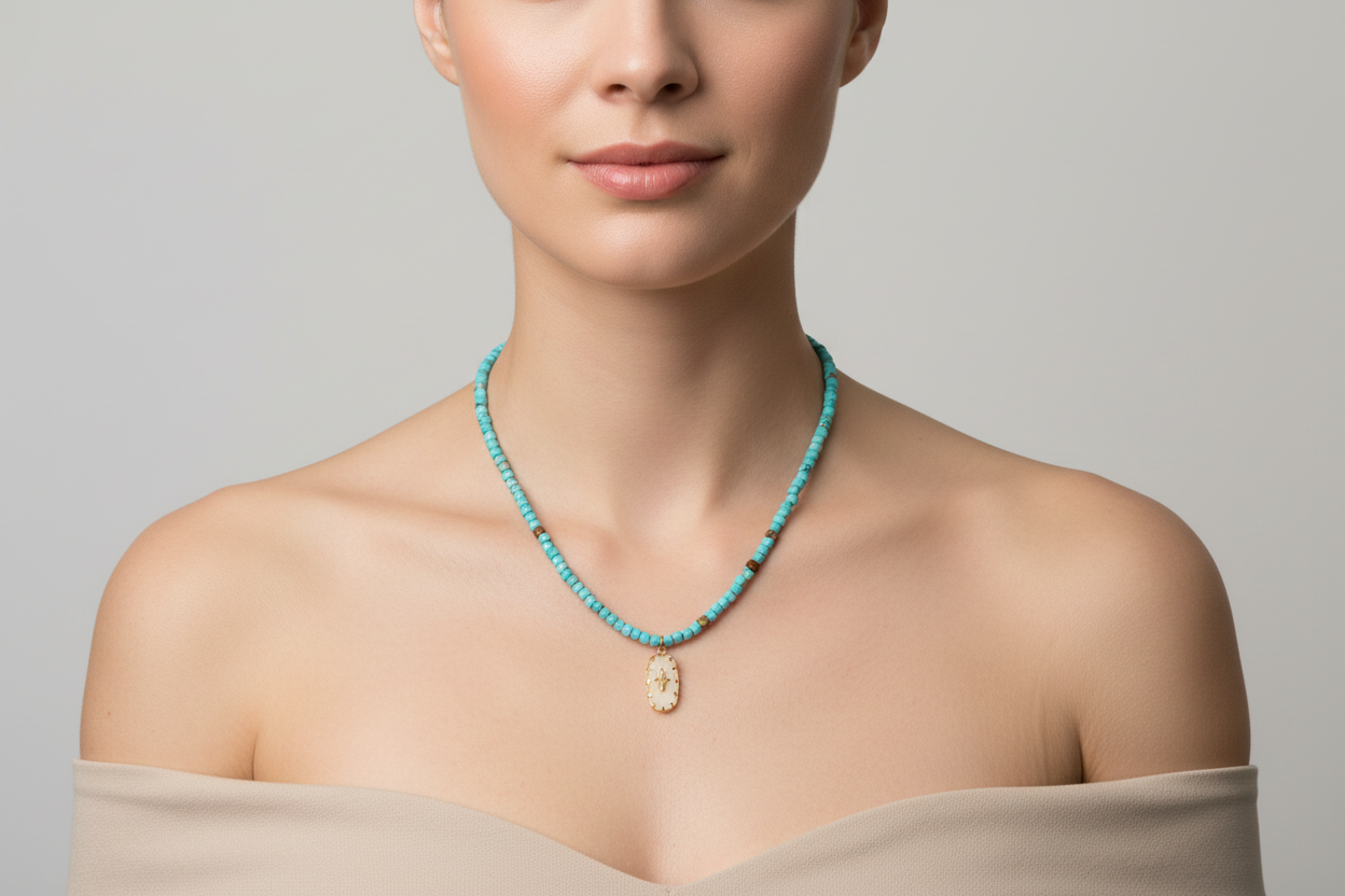 Turquoise necklace with pendant