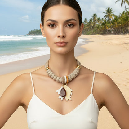 Collar Bahia encantada- #21☀️5 collares en 1☀️charms removible🐟puedes mojarlo