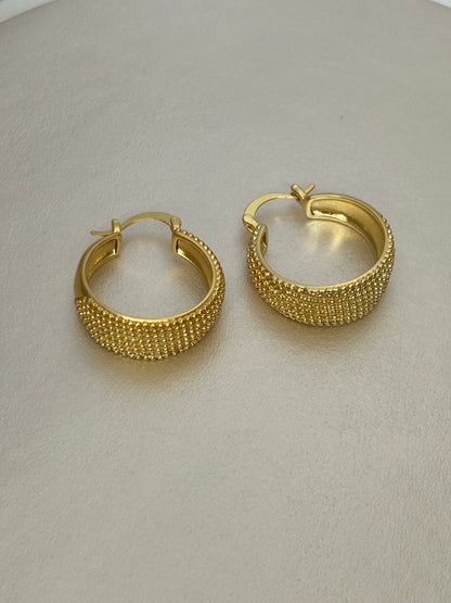 18k Golden mesh hoop