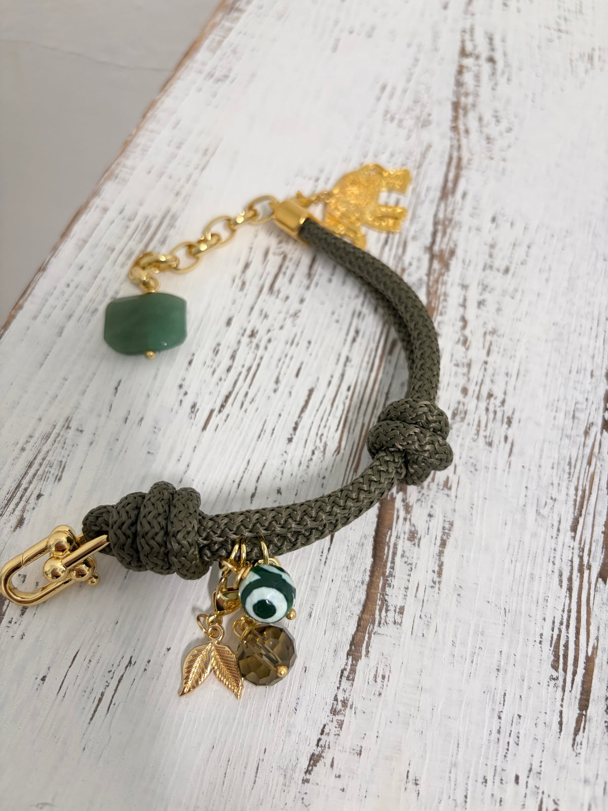 Pulsera Golden Safari #7 verde militar - Safari Collection