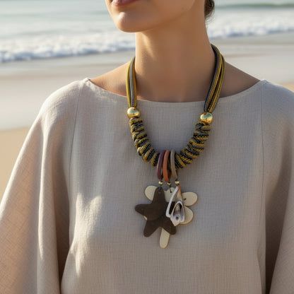 Collar Bahia encantada- #23☀️5 collares en 1☀️charms removible🐟puedes mojarlo