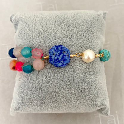 Pulsera en ágata y lapis lazuli