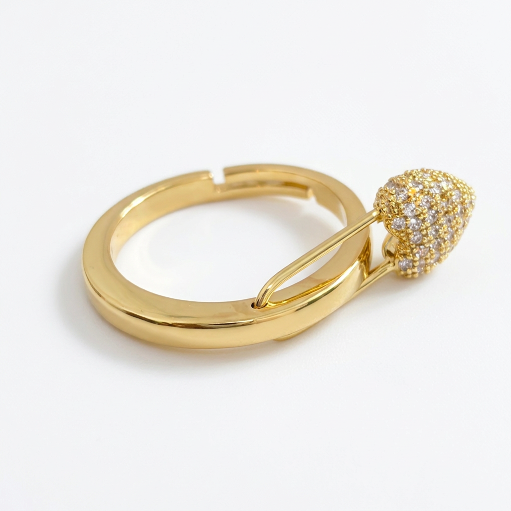 Sortija con pin en zirconia