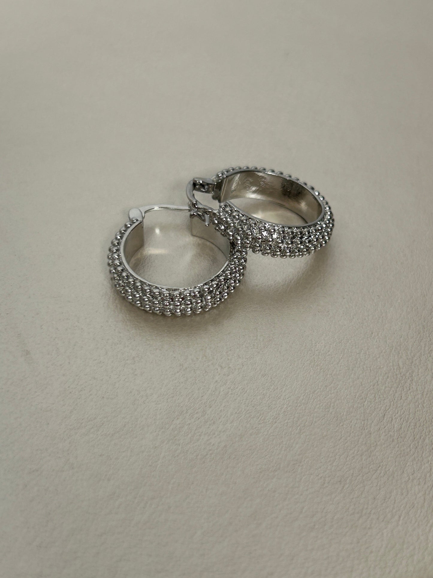 Rhodium luxe radiance hoop
