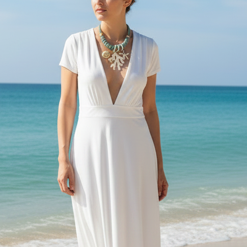 Collar Bahia encantada- ☀️5 collares en 1☀️charms removibles🐟puedes mojarlo