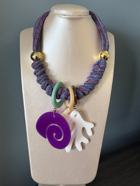 Collar Bahia encantada- #28☀️5 collares en 1☀️charms removible🐟puedes mojarlo