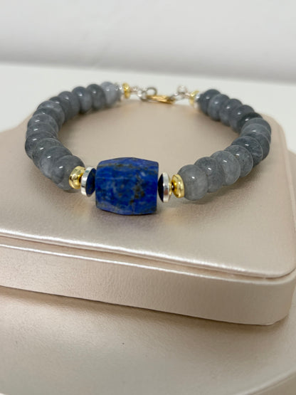 Pulsera en Lapis Lazuli y jade