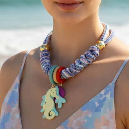 Collar Bahia encantada- #32☀️5 collares en 1☀️charms removible🐟puedes mojarlo