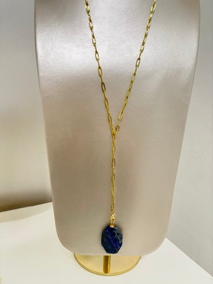 Collar adjustable largo con Lapis Lazuli