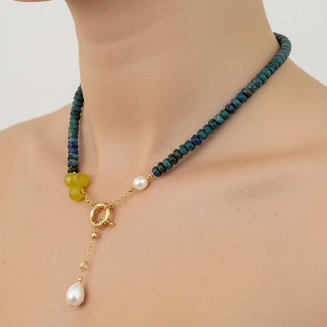 Collar Oliva Imperial en Cuarzo Oliva