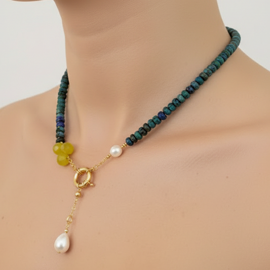 Collar Oliva Imperial en Cuarzo Oliva