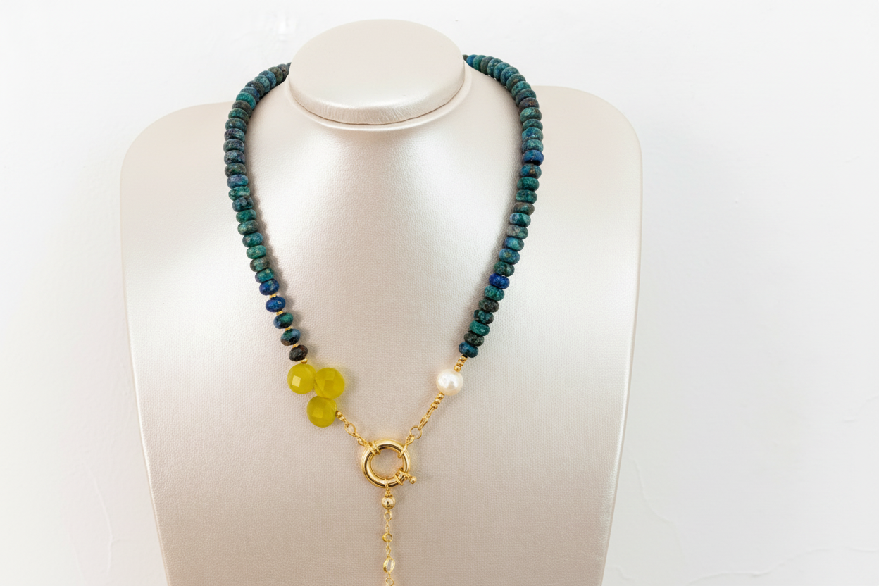 Collar Oliva Imperial en Cuarzo Oliva