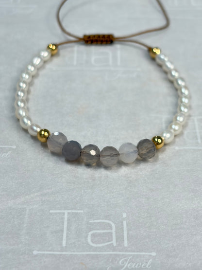 Pulsera Pure Balance – Perlas & Smoky Quartz