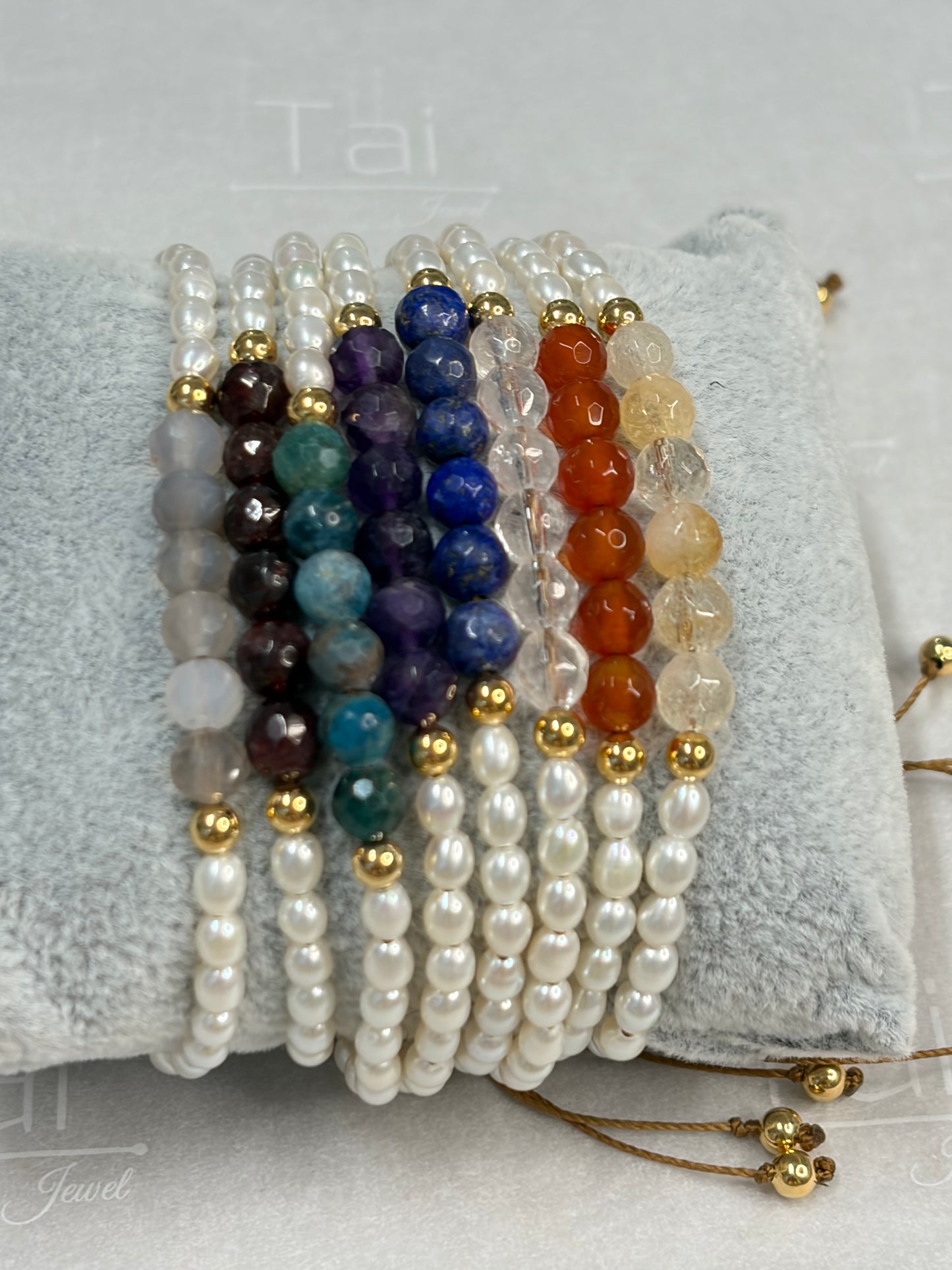 Pulsera de la creatividad y el enfoque (en apatite y Perla de agua dulce)