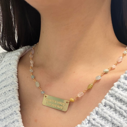 Mantén vivos tus sueños ( collar)morganite stone