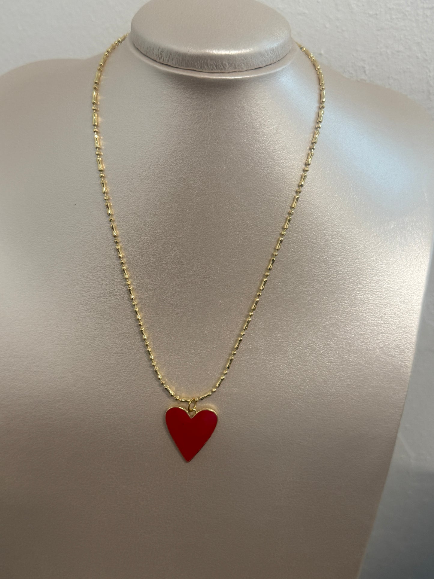Red Heart charm necklace