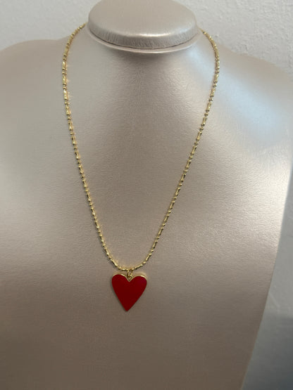 Red Heart charm necklace