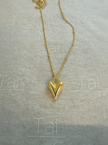 Pointy heart necklace with chain