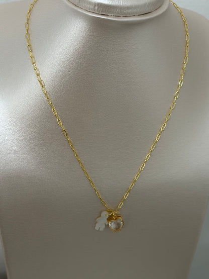 Amor de Mamá – Collar con Dije Niño/Niña en Madre Perla
