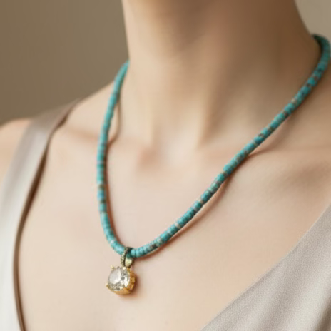 Collar en jasper azul